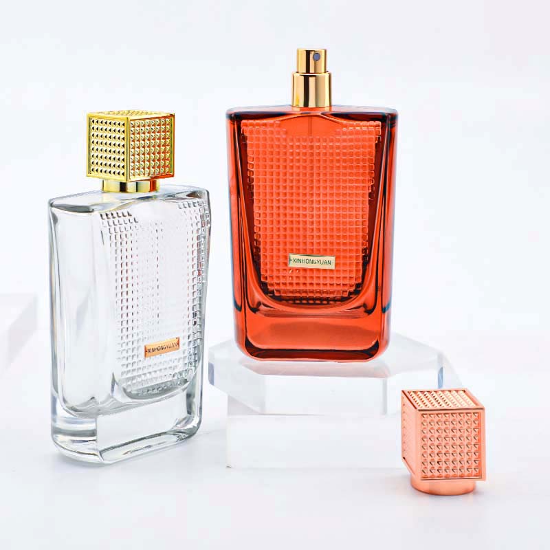 100ml perfume bottle, thickened aluminum label design, press-type spray nozzle, empty glass bottle details Picture