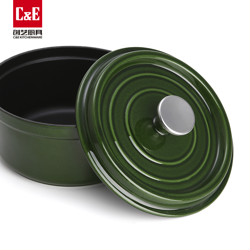 C&E Creative Enamel Pot New fashionable and exquisite soup pot, multi-functional kitchen pot Specification image