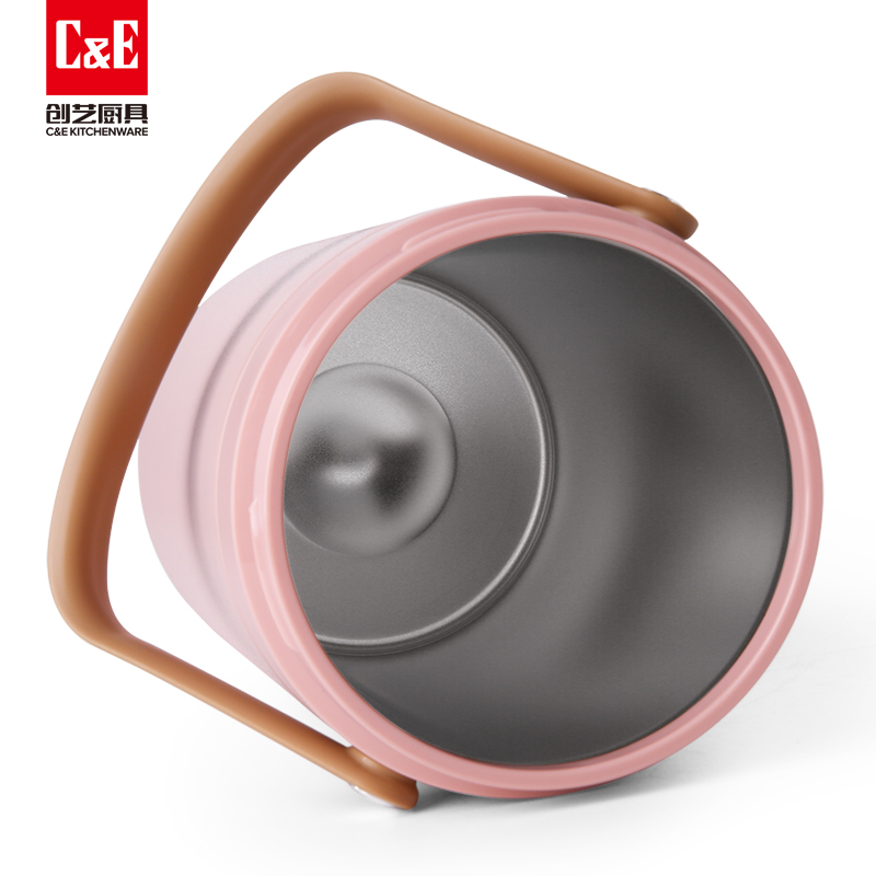 C&E Creative Kitchenware vacuum pot, three-layer stainless steel hand-held lunch box, lunch bucket and insulated lunch box are suitable for kitchens, homes, offices, outdoor picnics Specification image