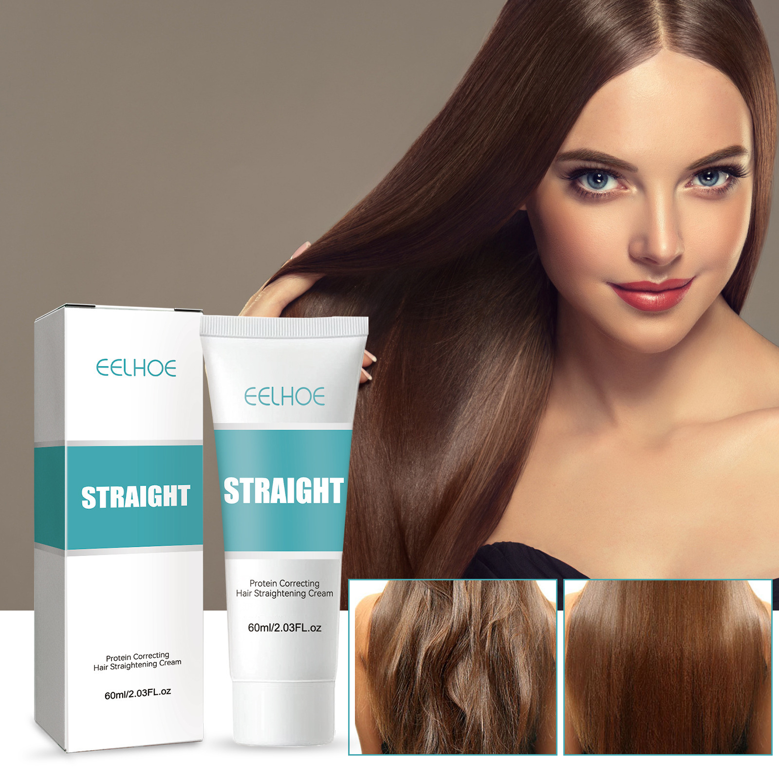 EELHOE Protein Straightening Cream Split Repair and Smoothing frizz Hair Straightening Cream YL075-EE04221181-60ml