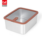 C&E创艺玻璃盖保鲜盒304不锈钢新款简约菜盒子坚固耐用厨房家用