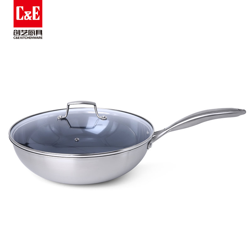 C&E创艺钛炒锅煎炸炒炖多功能不粘锅厨房用品炉灶通用
