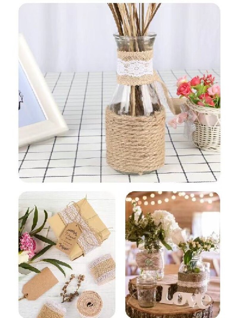 Linen lace, wide linen rope strip, decorative lace, linen roll, diy handmade materials and accessories, 6cm*2y Item Picture
