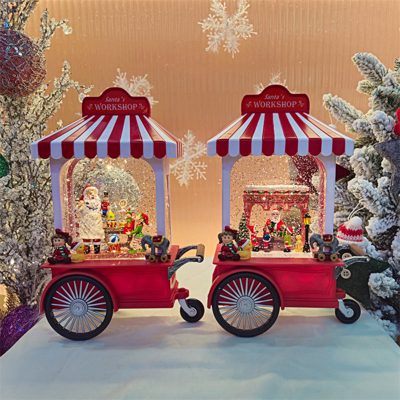 Christmas cart, elderly music box, snowflake crystal ball, music box, children giving gifts, scene display items Application Scenario