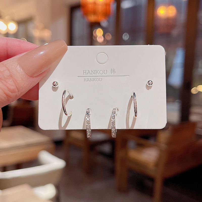 饰品/耳饰/耳环/烧焊锆石耳环/无骨耳环产品图