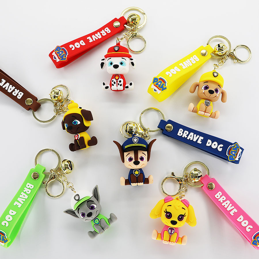 Paw Patrol animated cartoon keychains, cute puppies, car bags, key chains, pendants, decorations, claw machines, claw machines Specification image