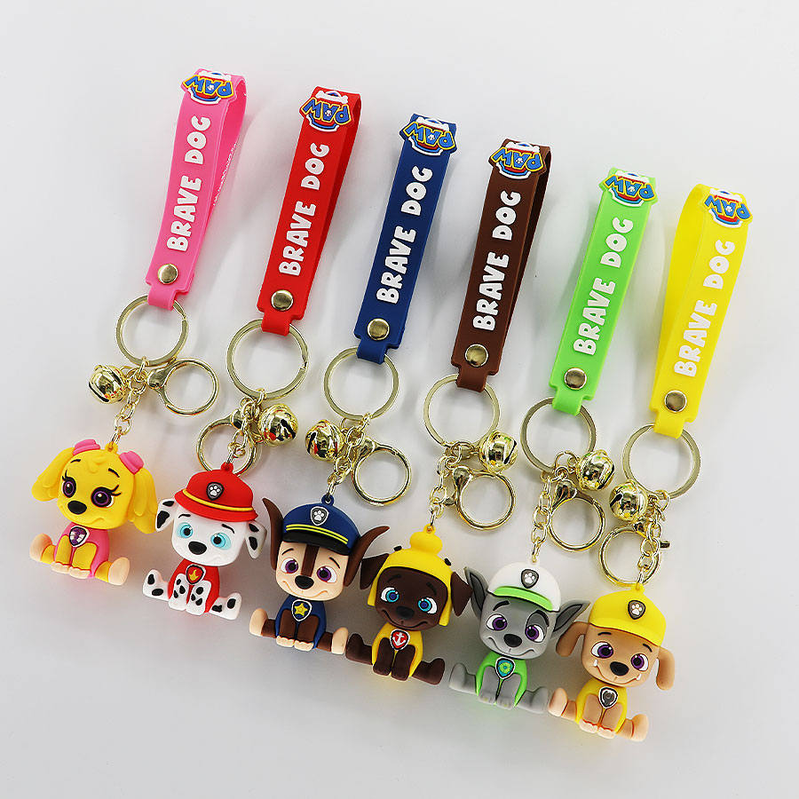 Paw Patrol animated cartoon keychains, cute puppies, car bags, key chains, pendants, decorations, claw machines, claw machines details Picture