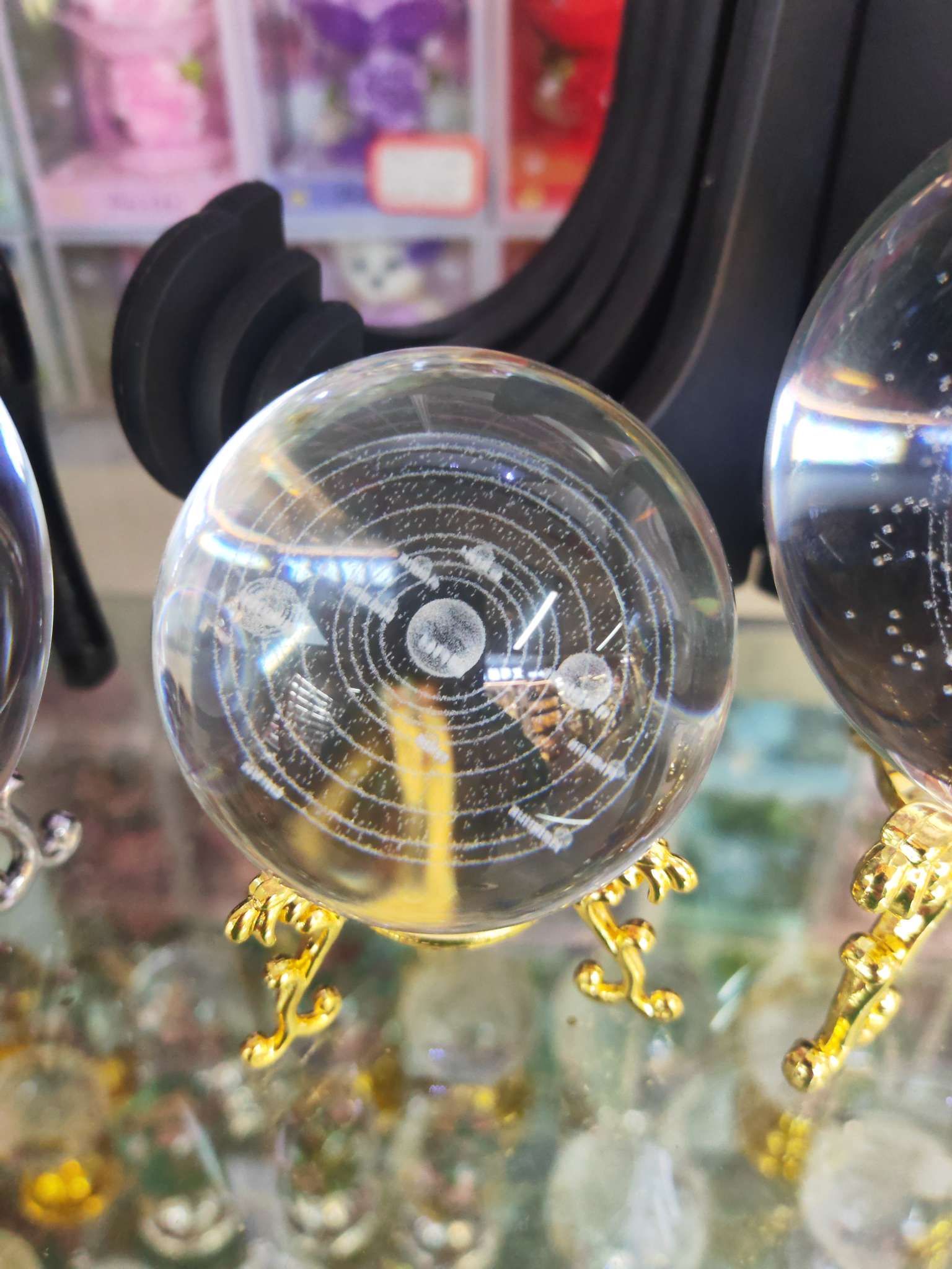 水晶地球仪水晶摆件，可打灯水晶水晶球饰品