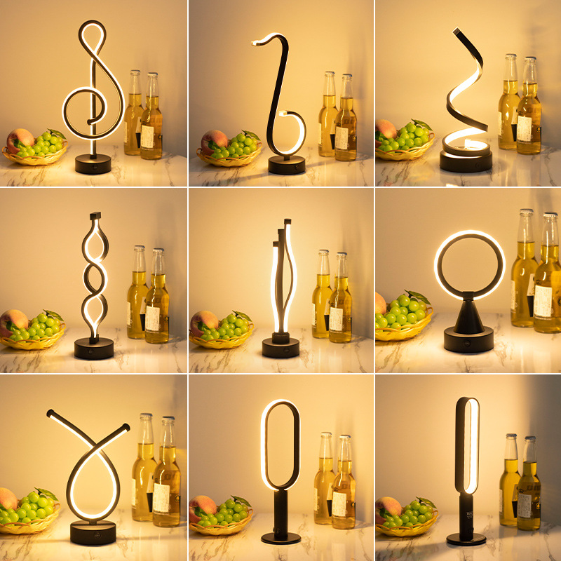 Modern Simple Led Rechargeable Table Lamp Eye Protection Table Lamp Bedroom Bedside Lamp Hotel Bar Creative Desk Lamp Wholesale Night Light Night Light