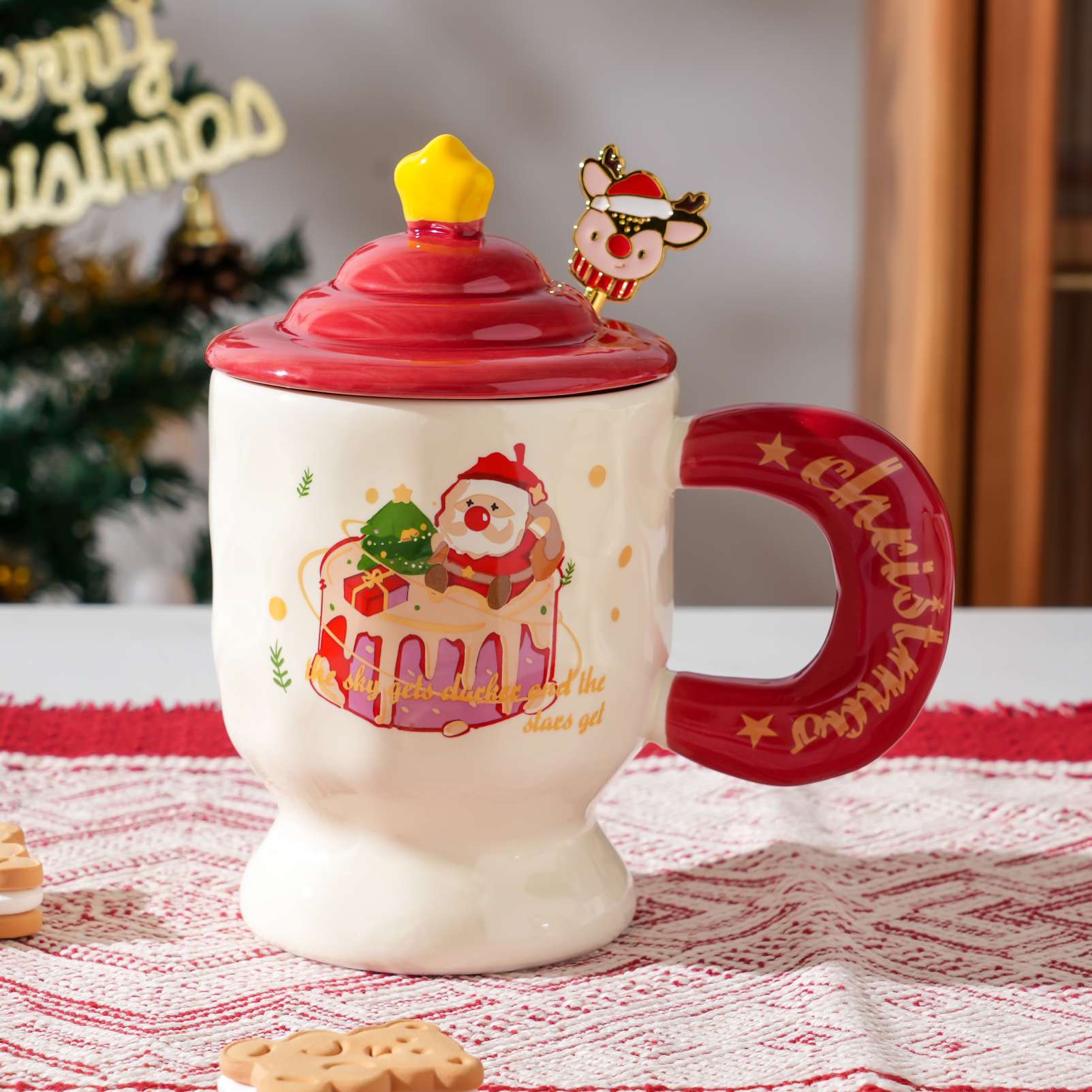 圣诞陶瓷杯，工艺品，礼品杯细节图
