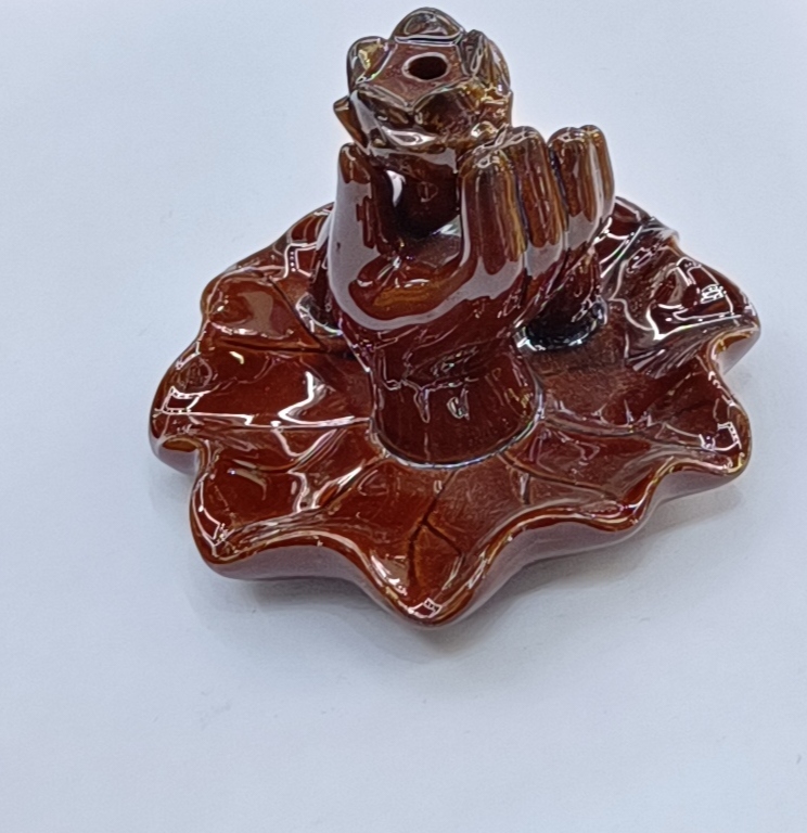 一件工艺品陶瓷莲花小手倒流香细节图