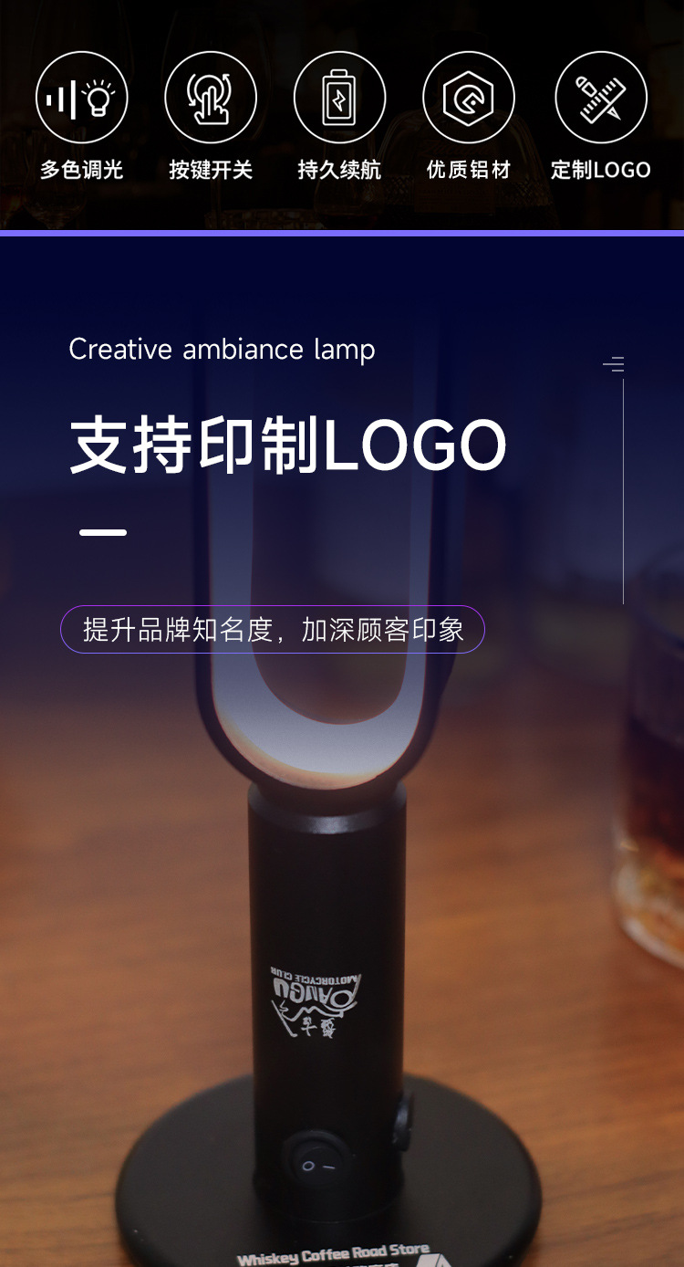 Modern Simple Led Rechargeable Table Lamp Eye Protection Table Lamp Bedroom Bedside Lamp Hotel Bar Creative Desk Lamp Wholesale Night Light Night Light undefined