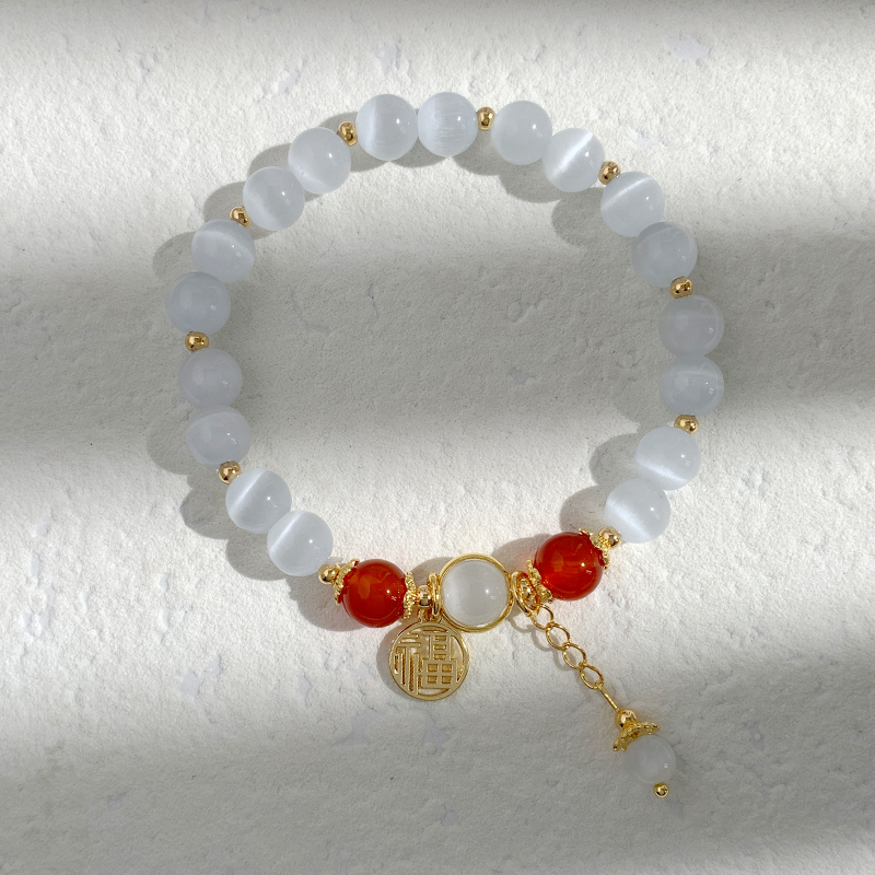 Original DIY cat's eye stone bracelet details Picture
