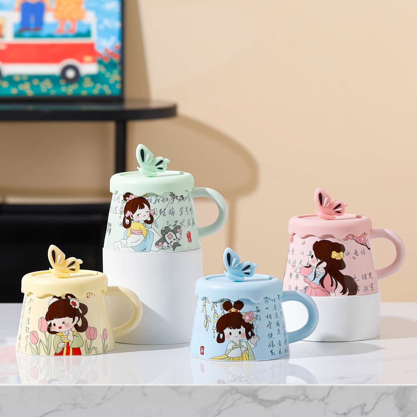 中国古风陶瓷杯，工艺品，大方美观实用，可做礼品