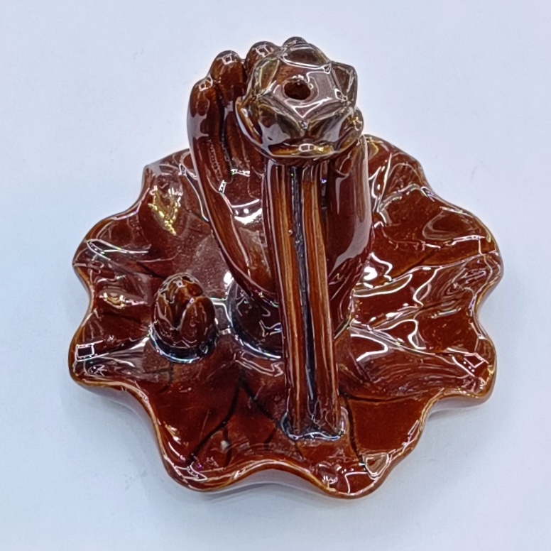 一件工艺品陶瓷莲花小手倒流香产品图