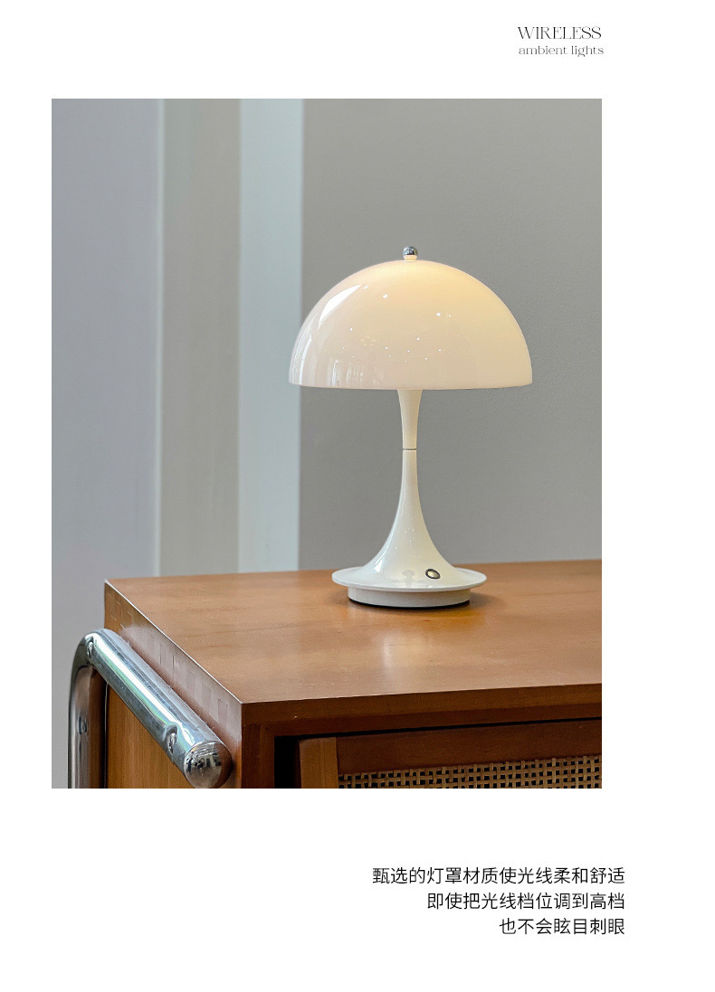 Danish Design Touch Mushroom Table Lamp Lamp Outdoor Home Living Room Study Small Night Light Wireless Charging Atmosphere Light details Picture