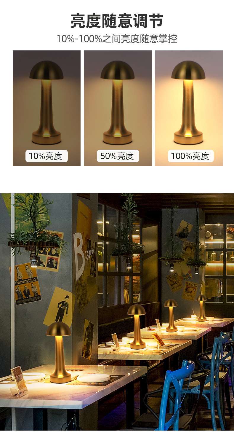 Creative Dumbbell Bar Lamp Source Factory Explosive Creative Metal Night Light Atmosphere Lamp Bedroom Lamp undefined