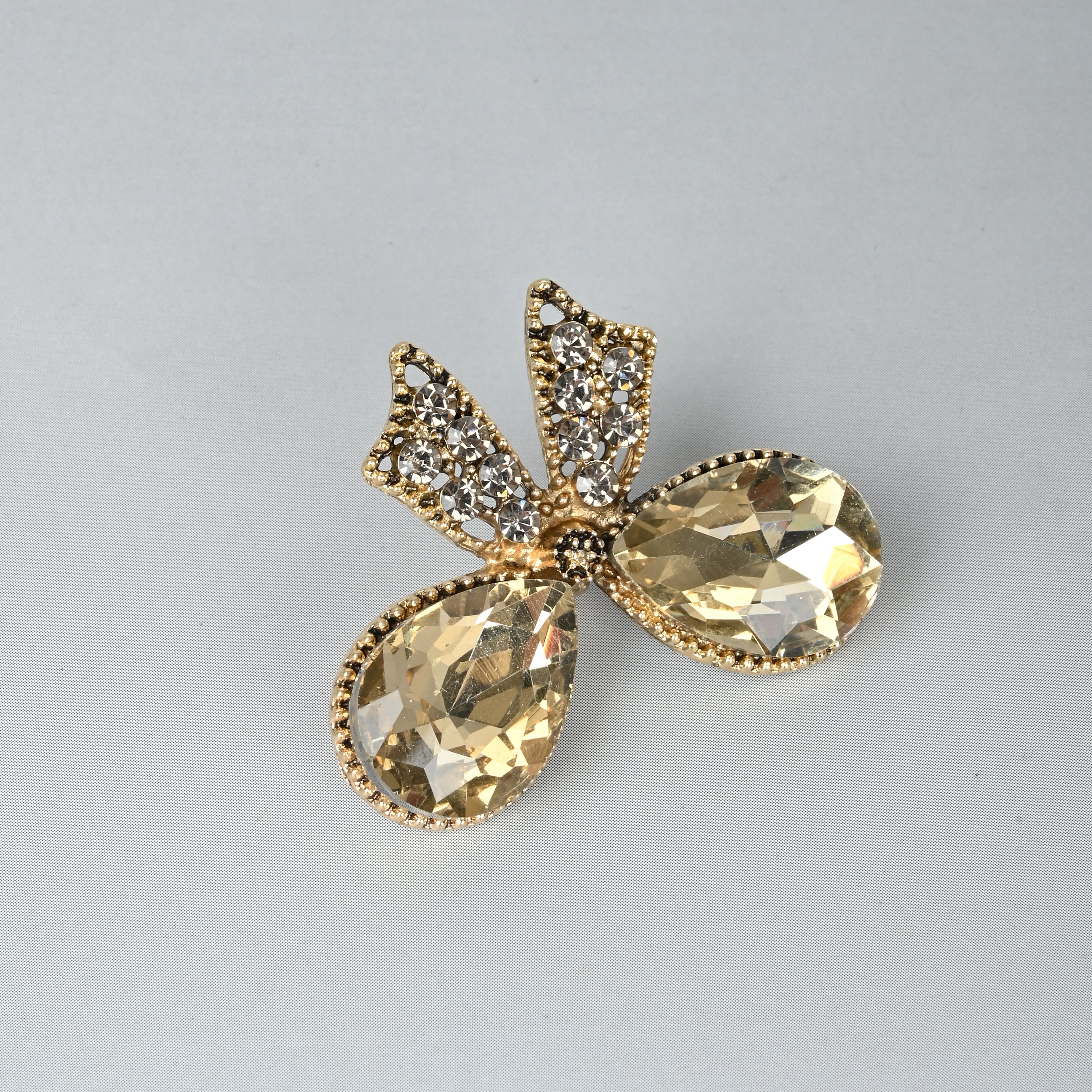 合金配件咖色小蝴蝶结饰品配件服饰配件批发