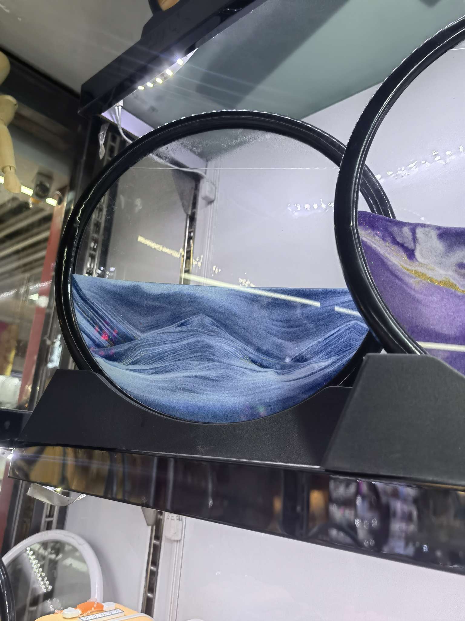 流沙画玻璃颜色混紫色蓝色