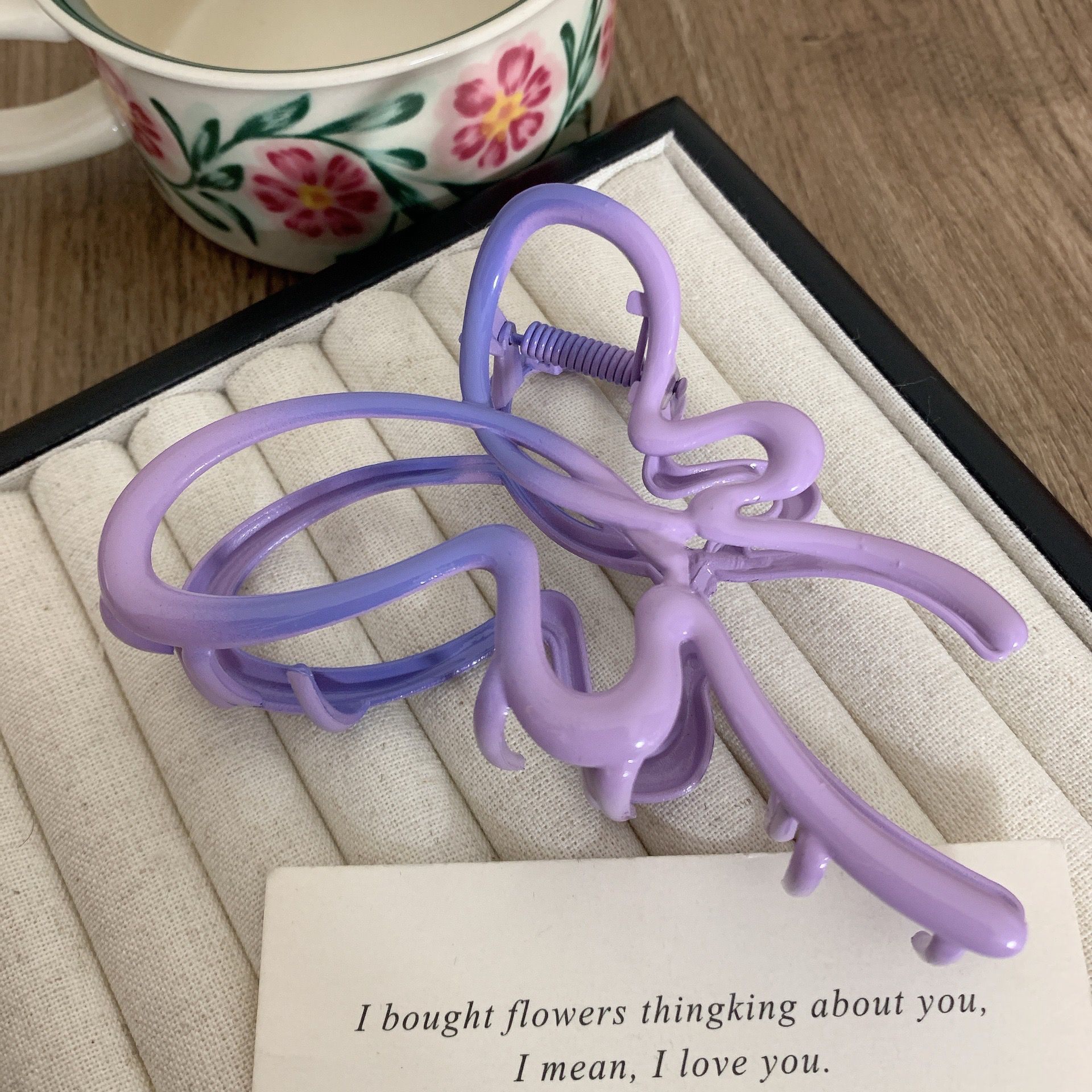 South Korea Summer Sweet Cool Girl Hair Grab Butterfly Cutout Design Grab Clip Cute Hair Clip Back Head Shark Clip Hair Accessories Purple Item Picture