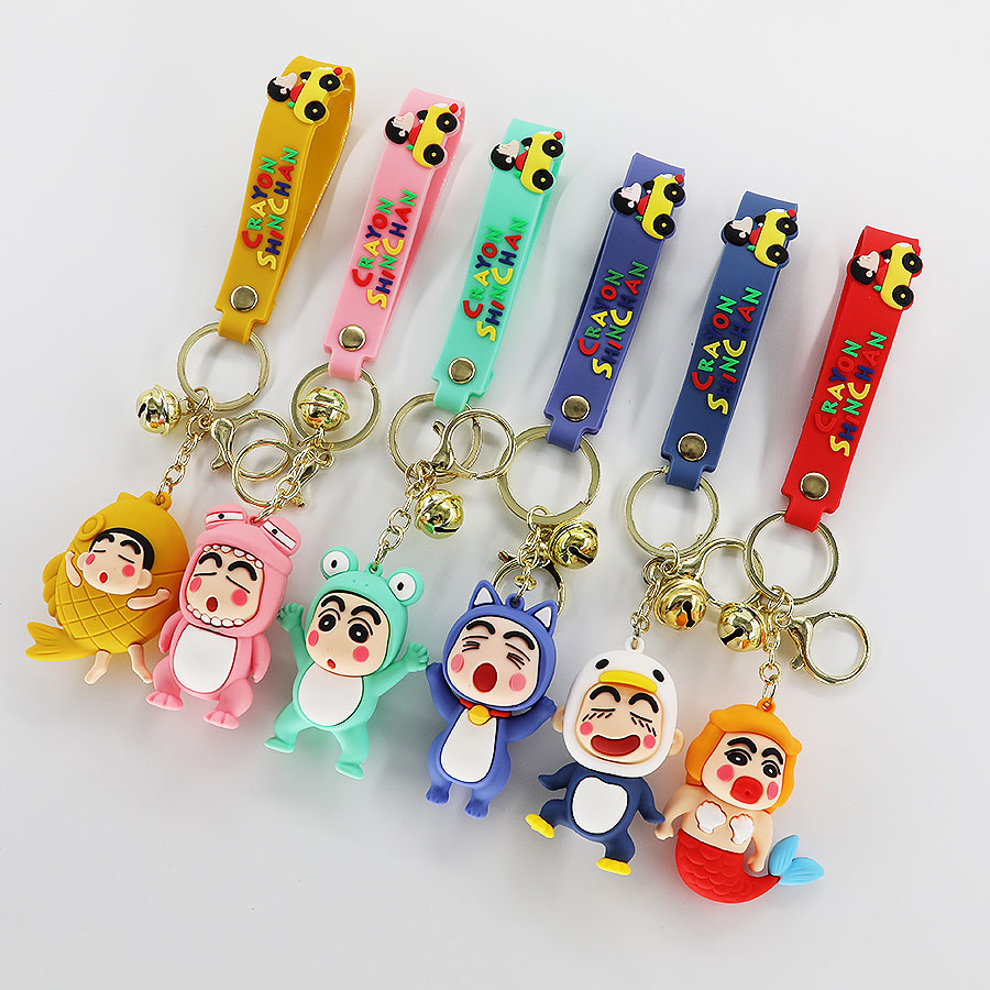New Crayon Shin-chan cartoon cute keychain, couple car personalized key chain, creative schoolbag pendant details Picture