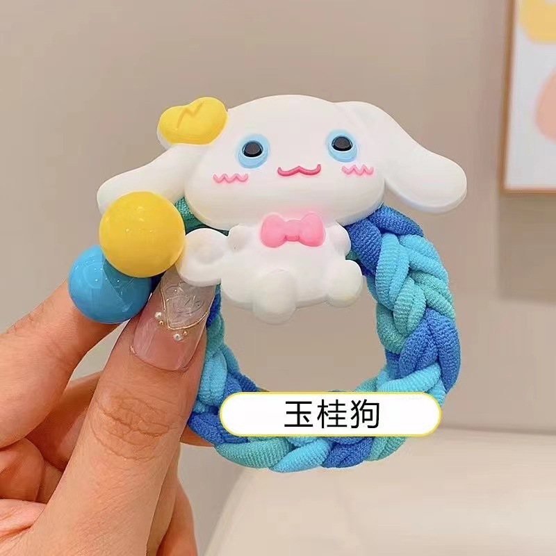 手工编织多巴胺发圈头绳发绳女扎头发橡皮筋可爱情侣手链发饰批发详情图12