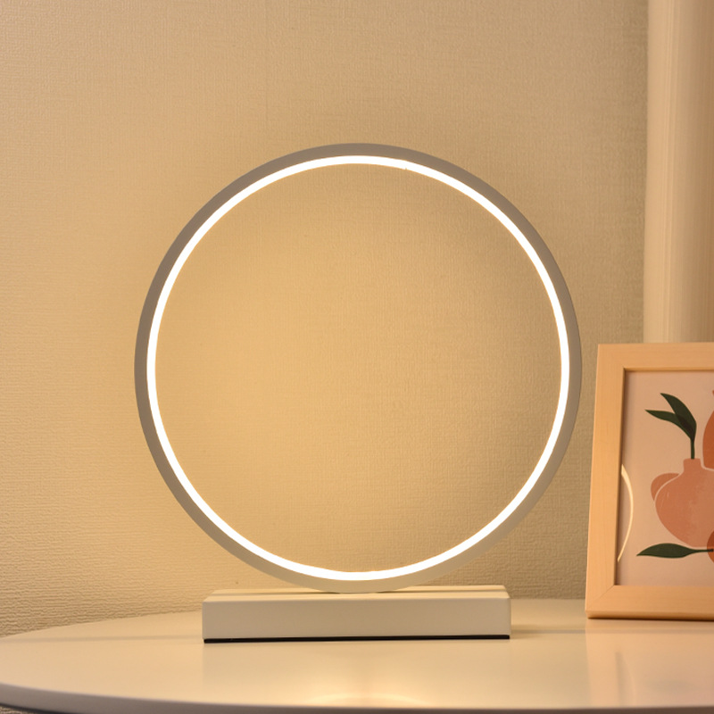 Creative Bedroom Bedside Lamp Nordic Simple Modern Nightlight Sleep Round Led Lamp Decorated Dormitory Desk Specification drawing