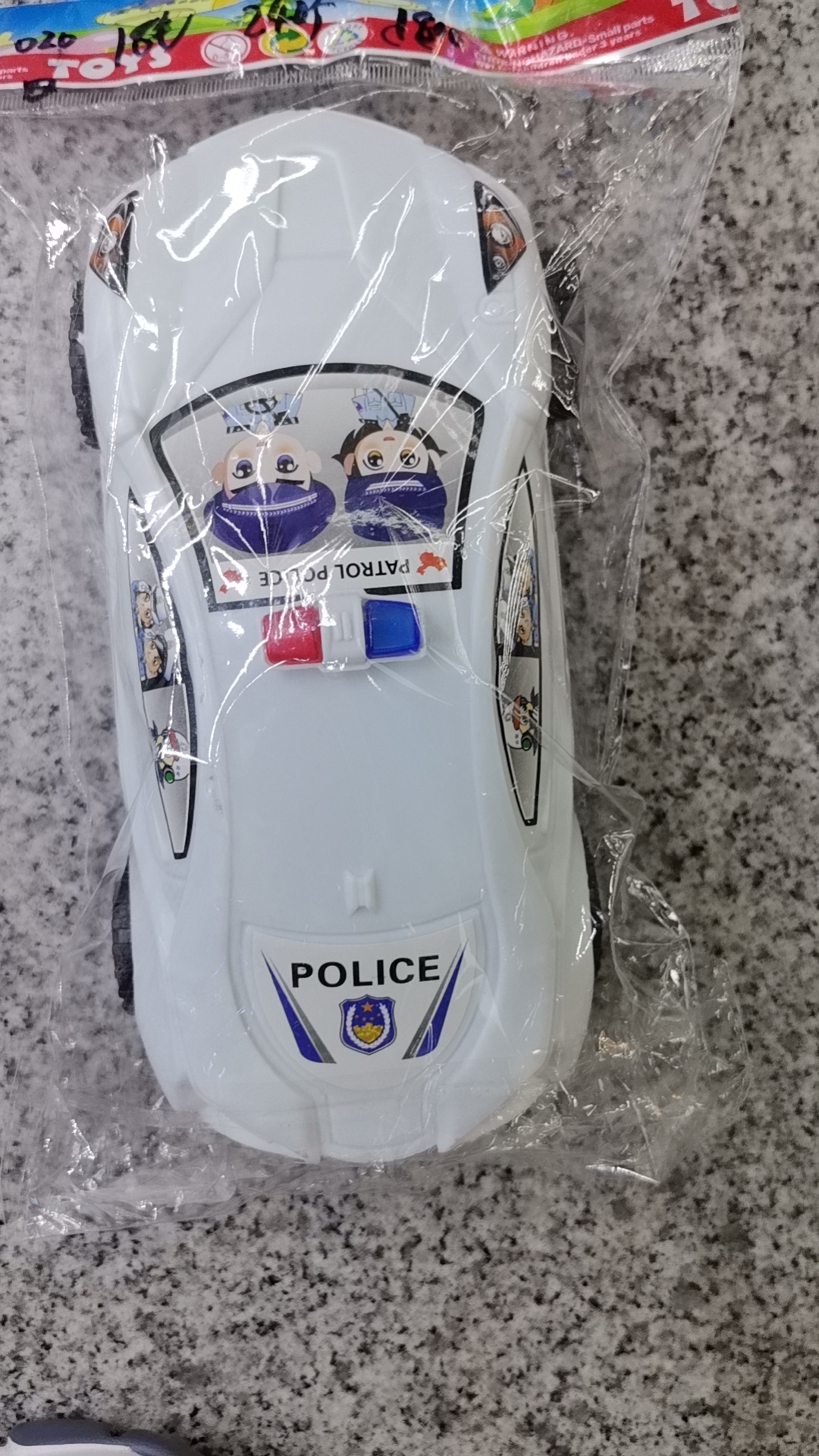 白色警车儿童玩具环宇玩具回力opp袋装警车模型958426号回力警车