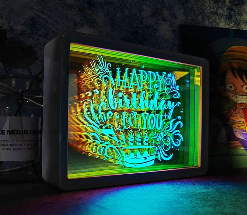 3D Colorful Small Table Lamp Decoration Rechargeable Valentine's Day Gift Festive Atmosphere Decorative Abyss Thousand Layer Night Light undefined