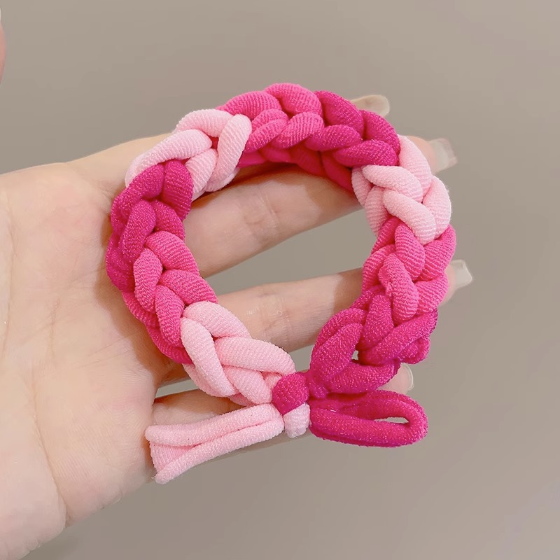 手工编织多巴胺发圈头绳发绳女扎头发橡皮筋可爱情侣手链发饰批发详情图3