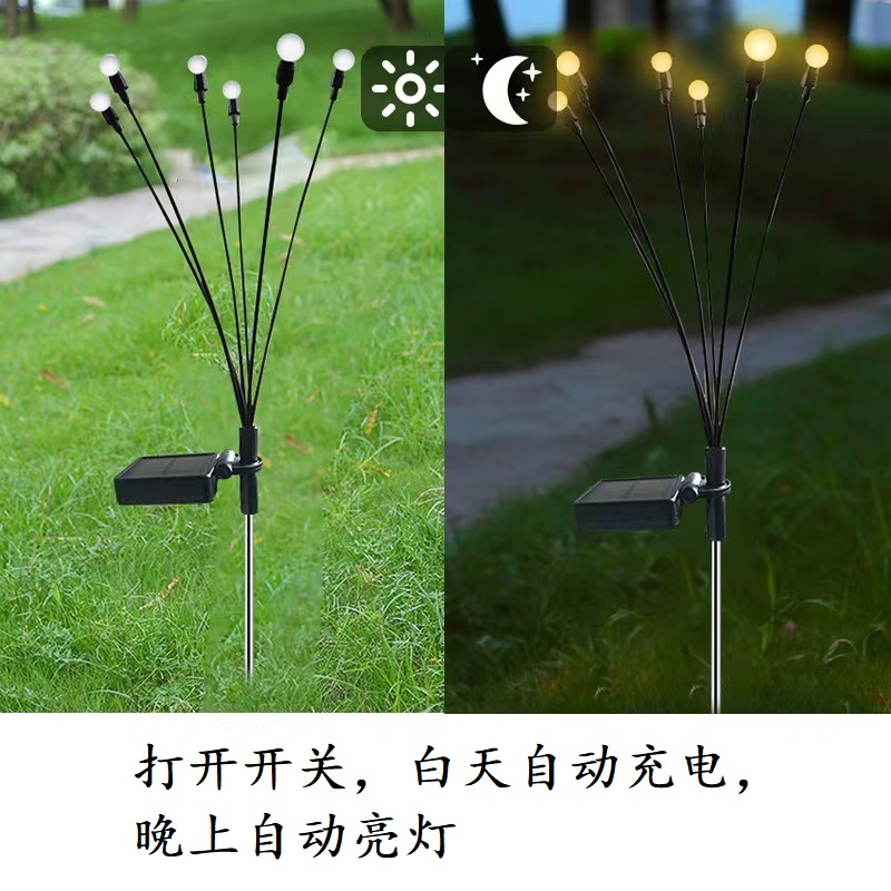 LED太阳能草坪灯风动萤火虫灯串户外庭院灯花园地埋灯别墅景观灯室外氛围灯户外防水露营灯园林景观装饰草坪灯详情6