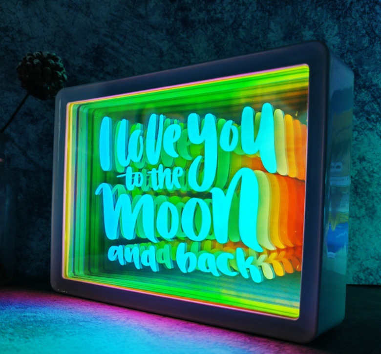 3D Colorful Small Table Lamp Decoration Rechargeable Valentine's Day Gift Festive Atmosphere Decorative Abyss Thousand Layer Night Light undefined