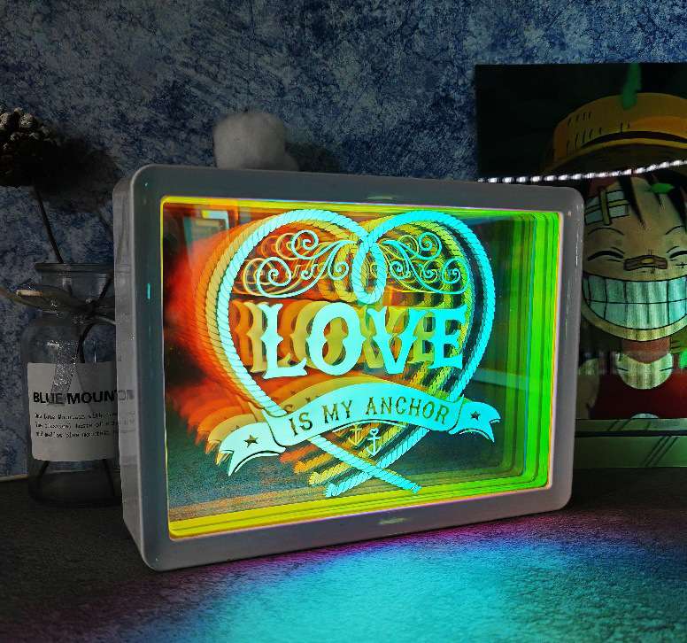 3D Colorful Small Table Lamp Decoration Rechargeable Valentine's Day Gift Festive Atmosphere Decorative Abyss Thousand Layer Night Light undefined