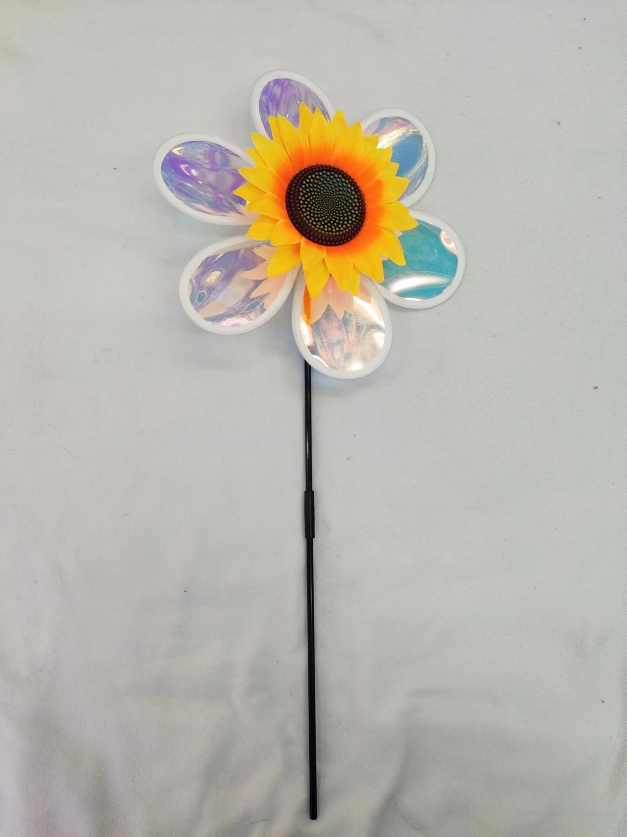 Sunflower windmill toy, colorful film windmill, multi-color rotating decoration
