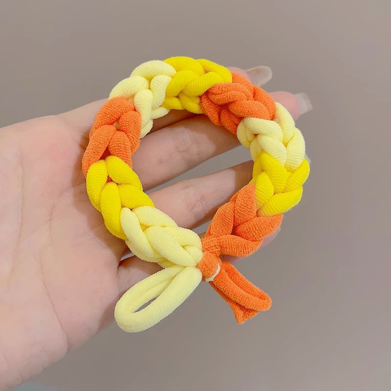 手工编织多巴胺发圈头绳发绳女扎头发橡皮筋可爱情侣手链发饰批发详情图2
