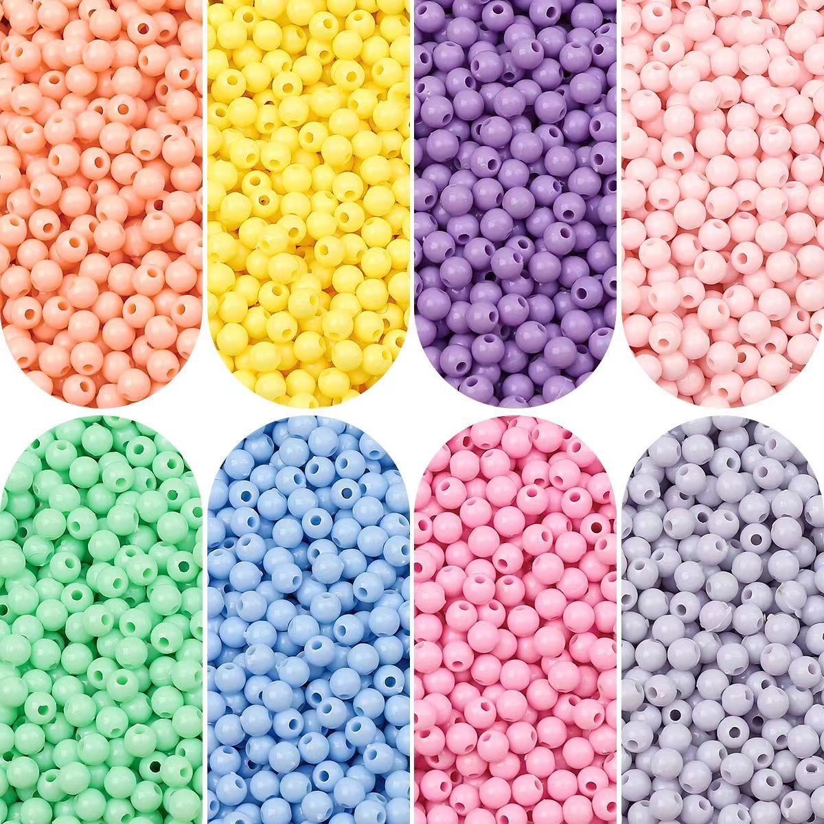 DIY handcrafted beaded woven card holder, acrylic solid color candy beads, small round beads, colored beads, fine polishing Specification image
