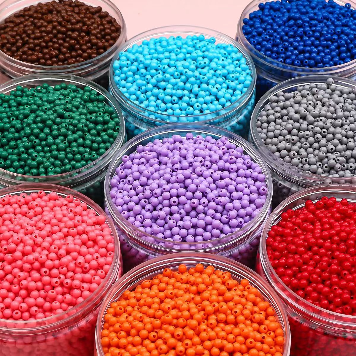 DIY handcrafted beaded woven card holder, acrylic solid color candy beads, small round beads, colored beads, fine polishing