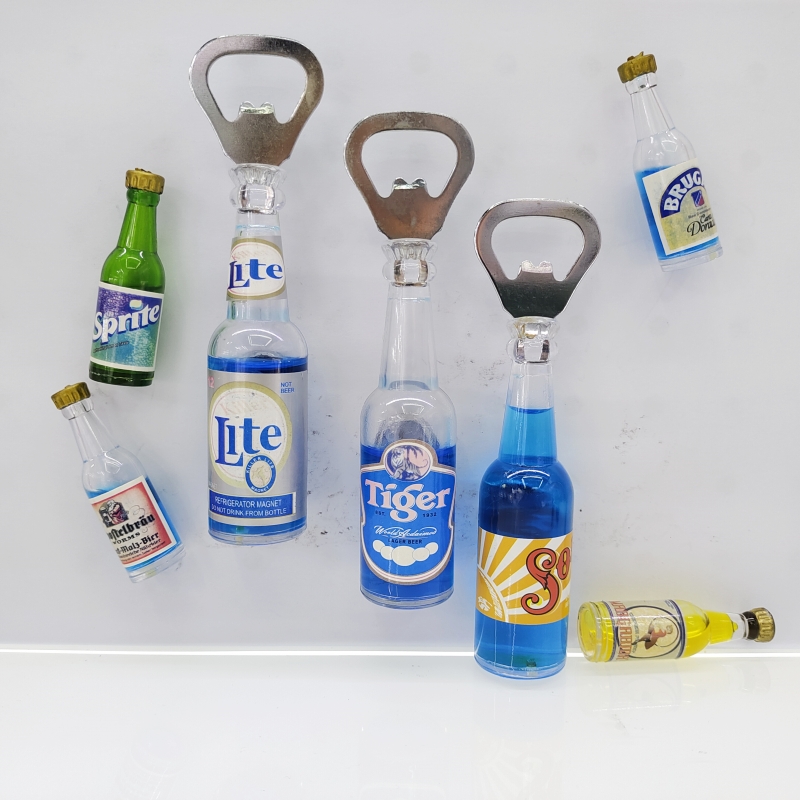 仿真酒瓶开瓶器 蓝色酒瓶啤酒开瓶器起子 广告宣传赠品创意装饰 酒吧装饰冰箱贴哲辉工艺品