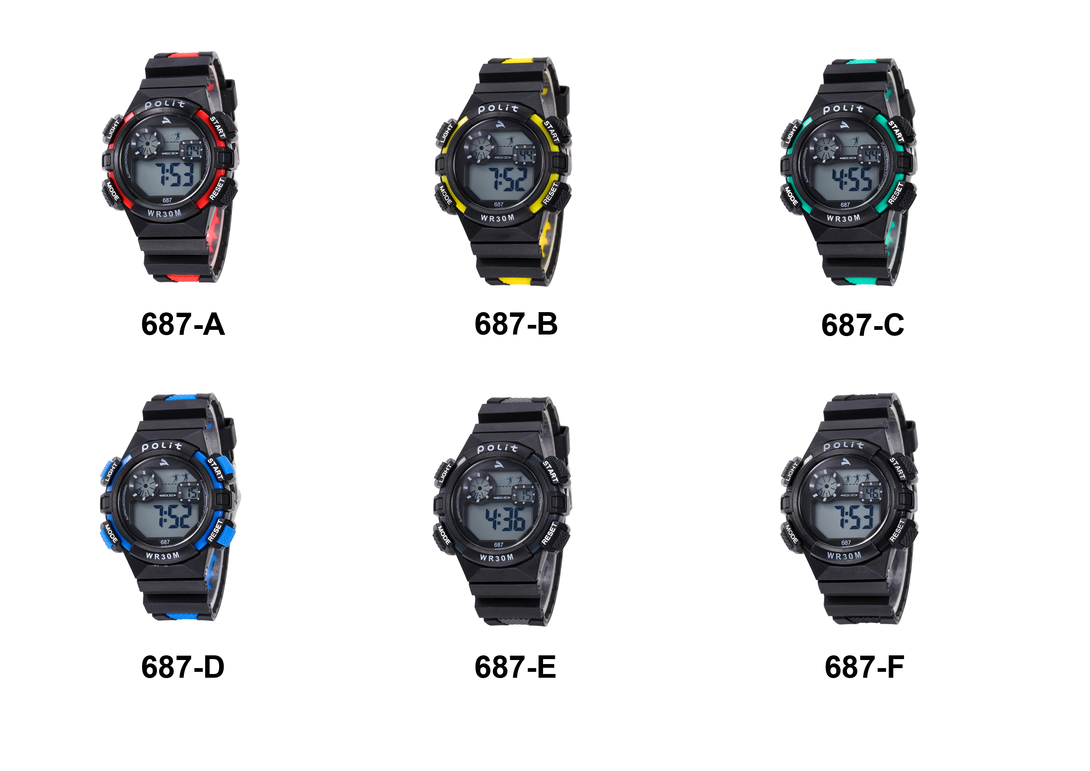 687 Jumping type student waterproof Electronic watch