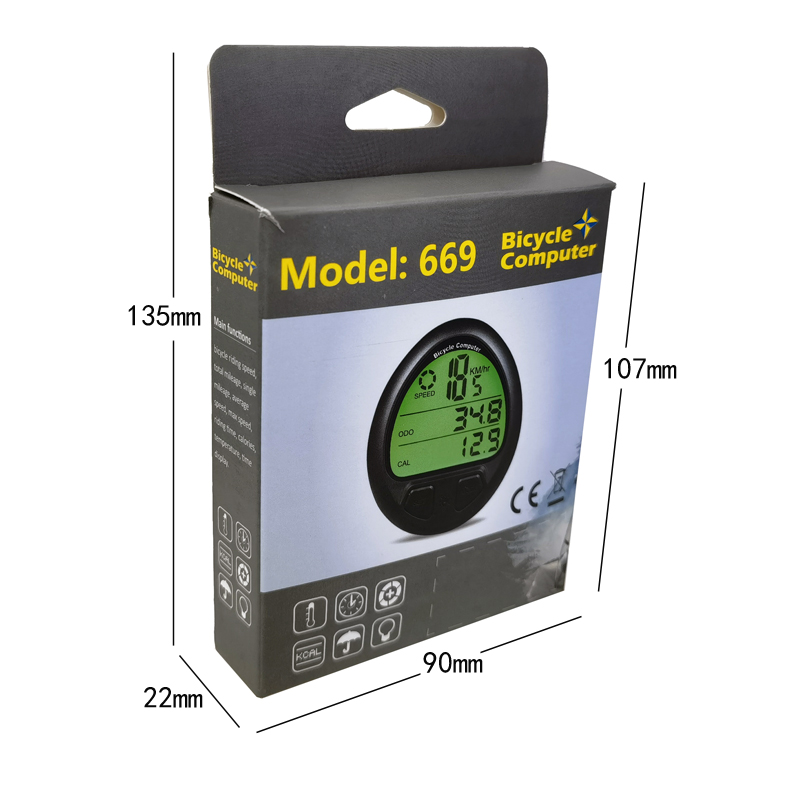 669 egg-shaped bicycle wired speedometer, waterproof backlit speedometer, mountain bike speedometer, large screen odometer, speedometer pic 14