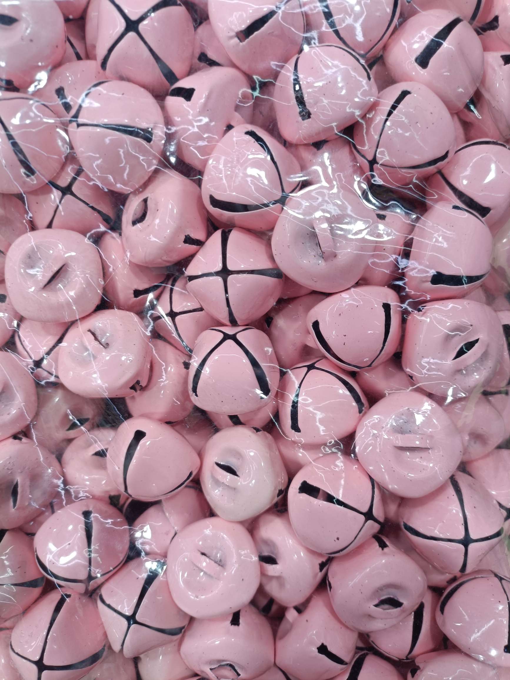 2.5cm十字铃铛粉红色项圈圣诞节日装饰配件挂件