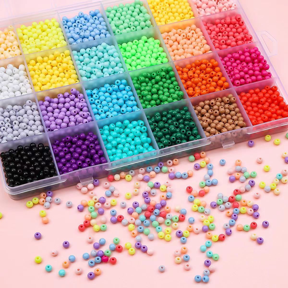 DIY handcrafted beaded woven card holder, acrylic solid color candy beads, small round beads, colored beads, fine polishing details Picture