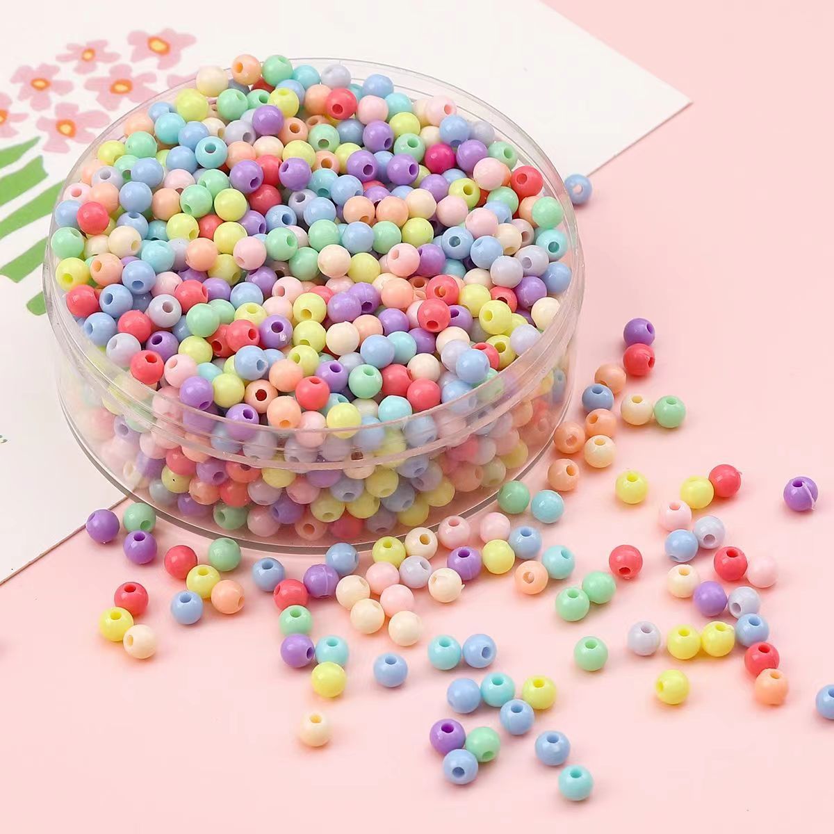 DIY handcrafted beaded woven card holder, acrylic solid color candy beads, small round beads, colored beads, fine polishing Application Scenario
