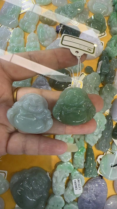 Real Natural Jade Buddha Maitreya Jade Pendant