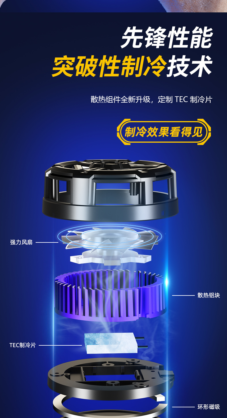 磁吸半导体手机散热支架冰磁款磁吸降温快速制冷手机散热器详情11