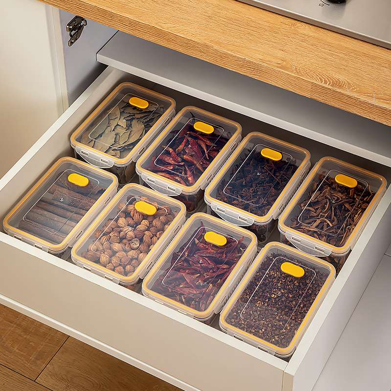 J52-2467 Condiment box: Household kitchen condiment storage sealed moisture-proof cabinet, spice storage box Application Scenario