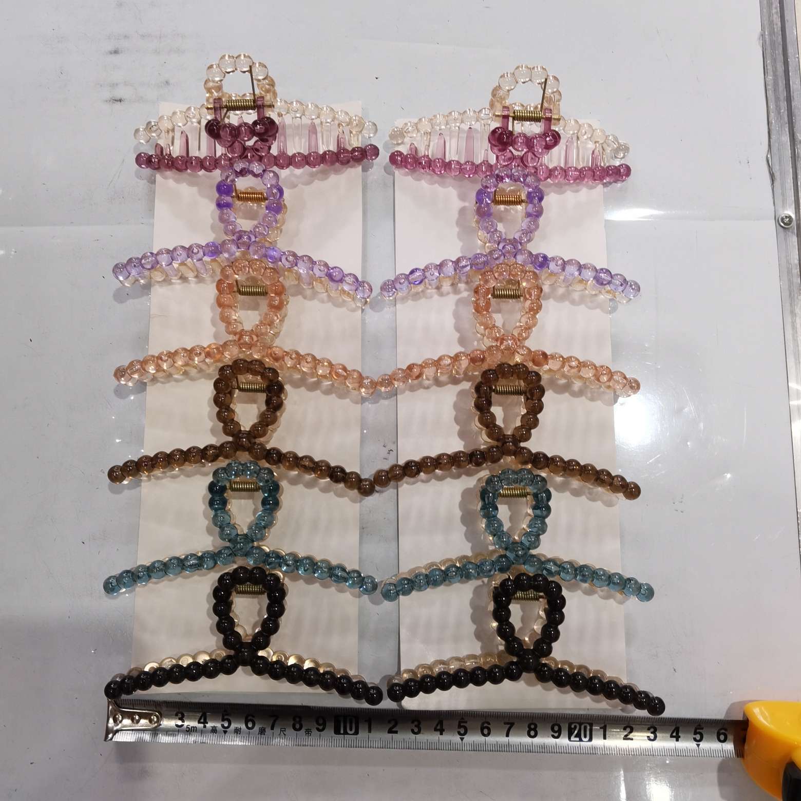 11 cm double pearl color transparent series updo hair accessory, popular hair clip, shark clip, new summer grab clip, high-end hair clip, beautiful hair clip