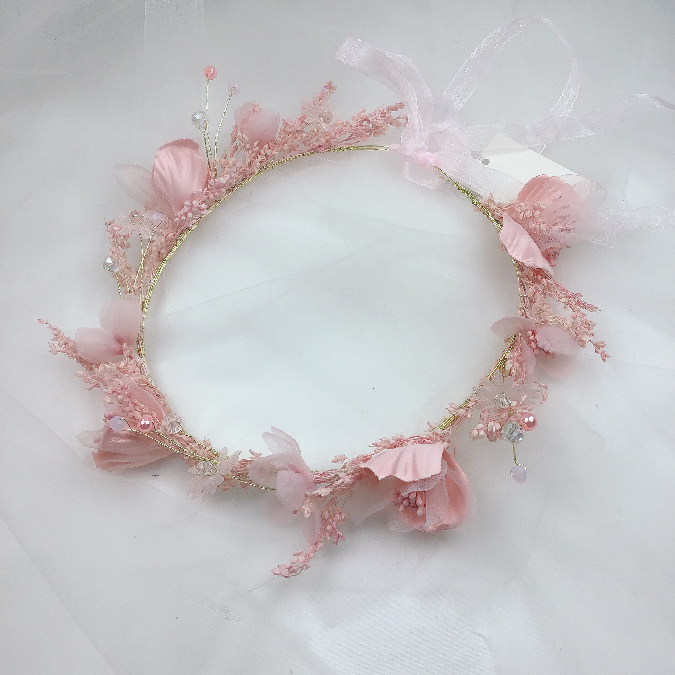 跨境欧美花环发箍新娘头饰手工真干花发饰女孩新娘婚礼拍照头饰皇冠花朵头饰花环新娘皇冠详情1