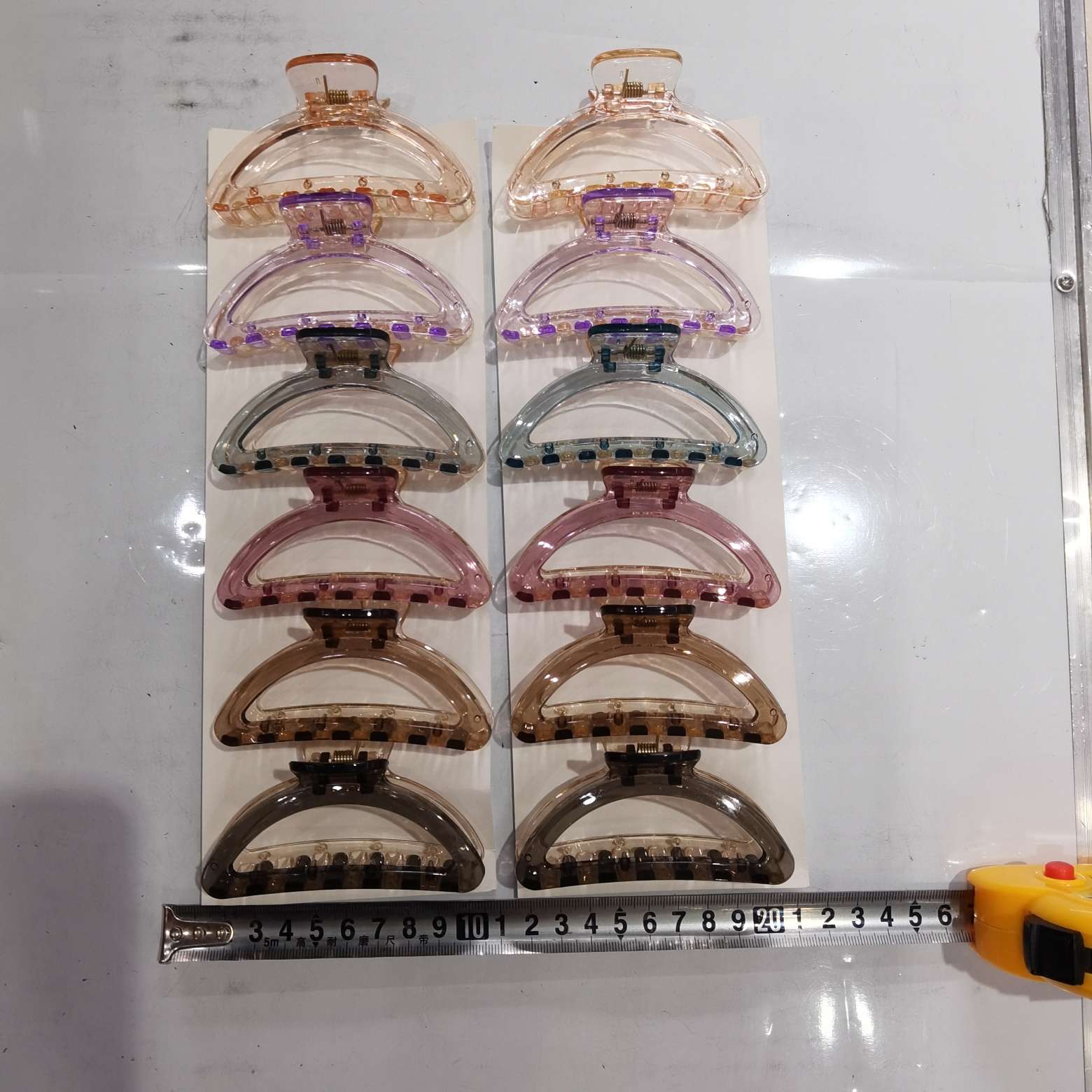 11 cm two-piece series, contrasting color transparent, versatile, ins style, simple, elegant and fashionable, shark clip at the back of the head, bath grab clip, headwear and hair clip details Picture