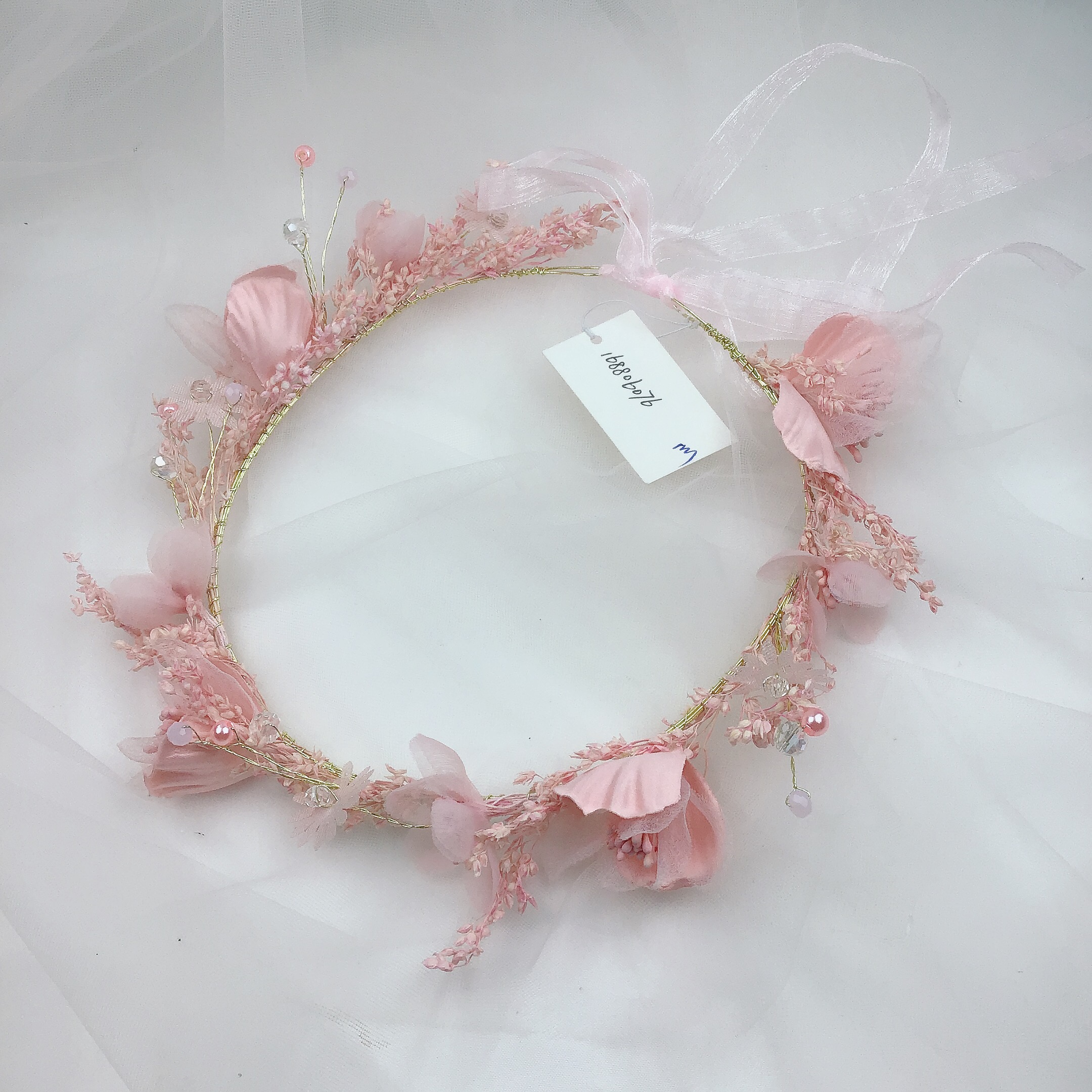 跨境欧美花环发箍新娘头饰手工真干花发饰女孩新娘婚礼拍照头饰皇冠花朵头饰花环新娘皇冠详情2